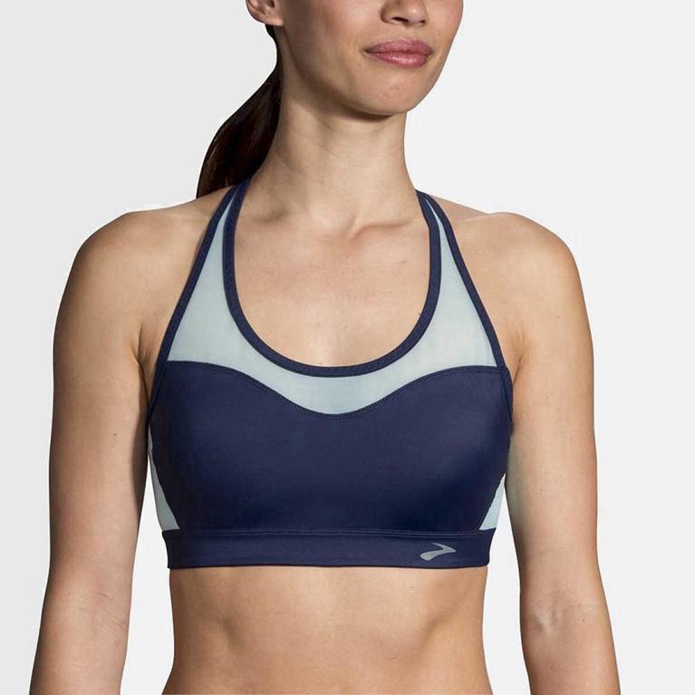 Brooks Fastforward Crossback Australia - Women's Running Bra - Blue (874325-BNQ)